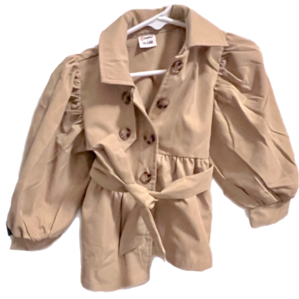 (5 for $25) Toddler Baby girl trench coat beige from Poshmark. 18-24months.